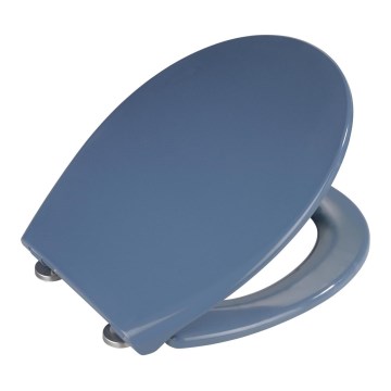 WENKO 22403100-WC WC-sæde SAMOS 44,5x37,5 cm blå/sølv