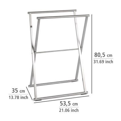 WENKO 22476100 - Håndklædestativ LAVA 53,5x80,5 cm rustfrit stål/sølv