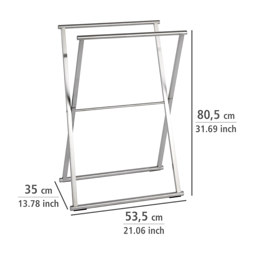 WENKO 22476100 - Håndklædestativ LAVA 53,5x80,5 cm rustfrit stål/sølv