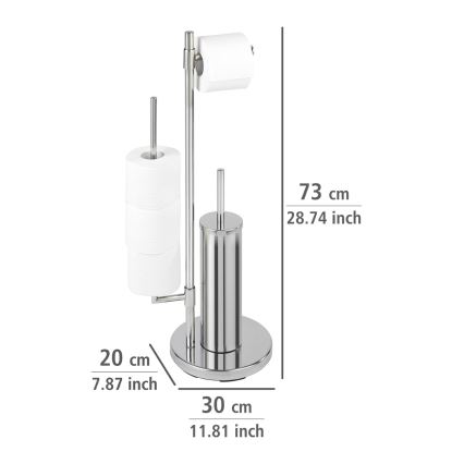WENKO 22512100 - WC-børste UNIVERSALO NEO 30x73 cm i rustfrit stål/sølvfarvet