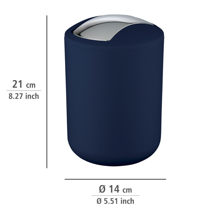 WENKO 22520100 - Kurv BRASIL 14x21 cm blå/blank krom