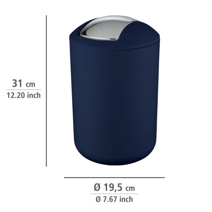 WENKO 22521100 - Skraldespand BRASIL 19,5x31 cm blå/blank krom
