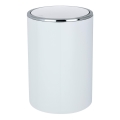 WENKO 22554100 - Affaldsspand INCA 18,5x25,5 cm hvid/blank krom