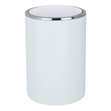 WENKO 22554100 - Affaldsspand INCA 18,5x25,5 cm hvid/blank krom