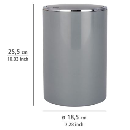WENKO 22562100 - Kurv INCA 18,5x25,5 cm grå/poleret krom