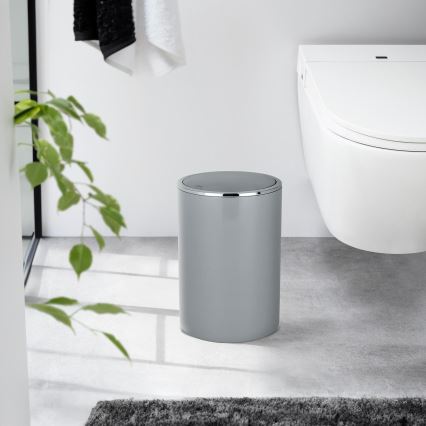 WENKO 22562100 - Kurv INCA 18,5x25,5 cm grå/poleret krom