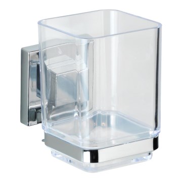 WENKO 22680100 -Bæger VACUUM-LOC QUADRO ED 7,5x10 cm sølv/blank krom/klar