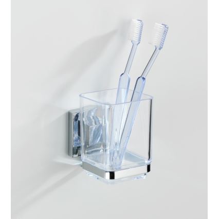 WENKO 22680100 -Bæger VACUUM-LOC QUADRO ED 7,5x10 cm sølv/blank krom/klar