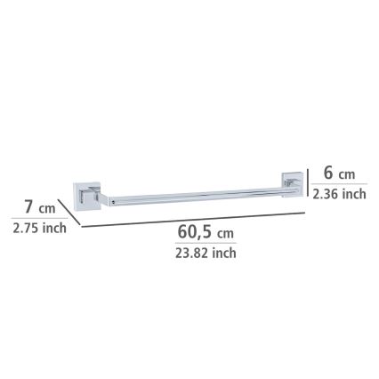 WENKO 22684100 - Håndklædeholder VACUUM-LOC QUADRO ED 60,5x6 cm sølv/blank krom