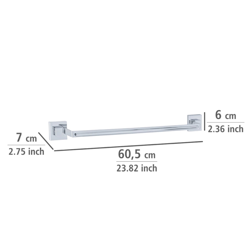 WENKO 22684100 - Håndklædeholder VACUUM-LOC QUADRO ED 60,5x6 cm sølv/blank krom