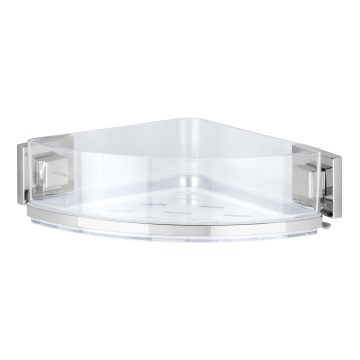 WENKO 22686100-Hjørnehylde VACUUM-LOC QUADRO ED 28x19,5 cm sølv/transparent