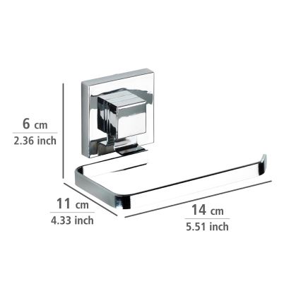 WENKO 22687100-Toiletpapirholder VACUUM-LOC QUADRO ED 14x11 cm, blank krom