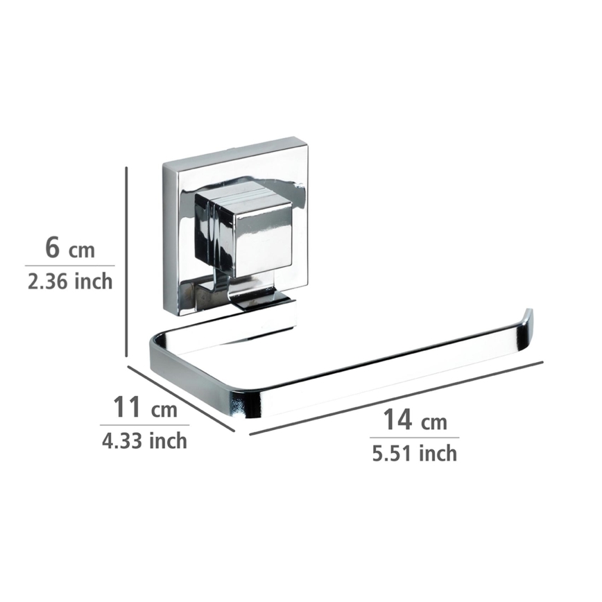 WENKO 22687100-Toiletpapirholder VACUUM-LOC QUADRO ED 14x11 cm, blank krom