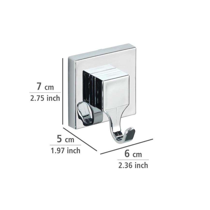 WENKO 22688100-Krog VACUUM-LOC QUADRO ED 6x7 cm sølv/blank krom