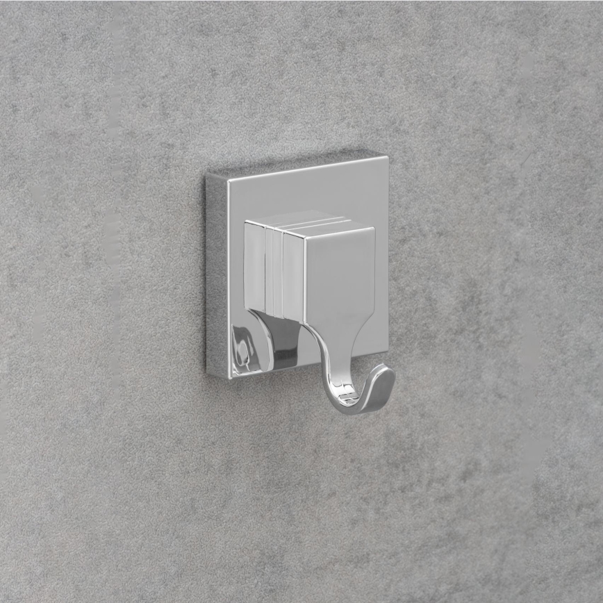 WENKO 22688100-Krog VACUUM-LOC QUADRO ED 6x7 cm sølv/blank krom