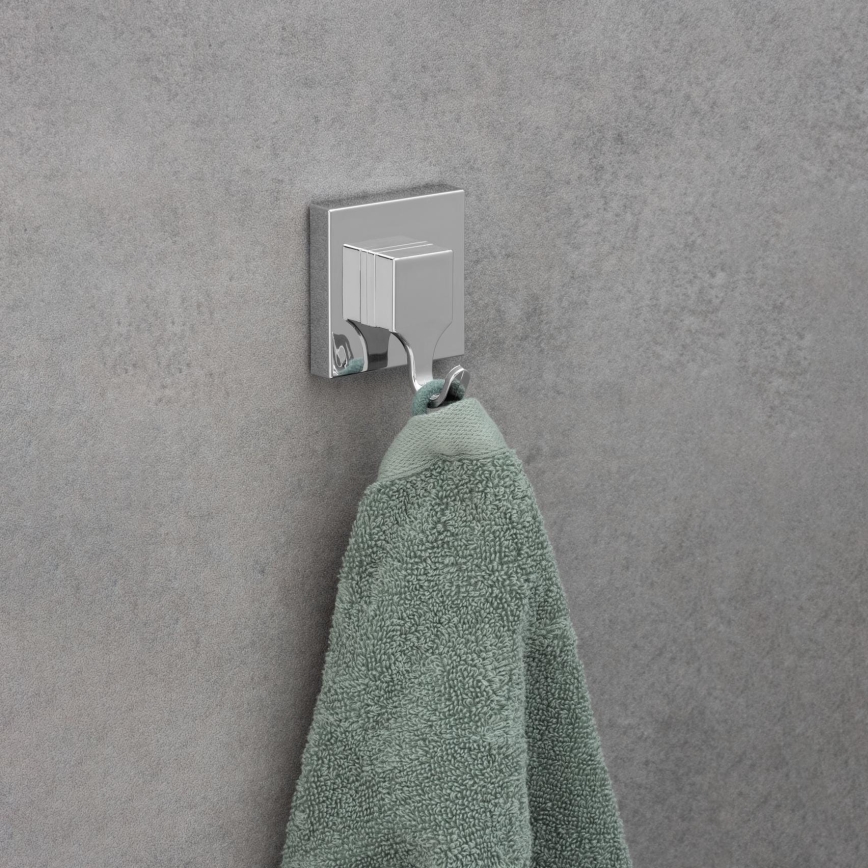 WENKO 22688100-Krog VACUUM-LOC QUADRO ED 6x7 cm sølv/blank krom