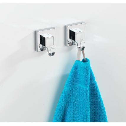 WENKO 22688100-Krog VACUUM-LOC QUADRO ED 6x7 cm sølv/blank krom