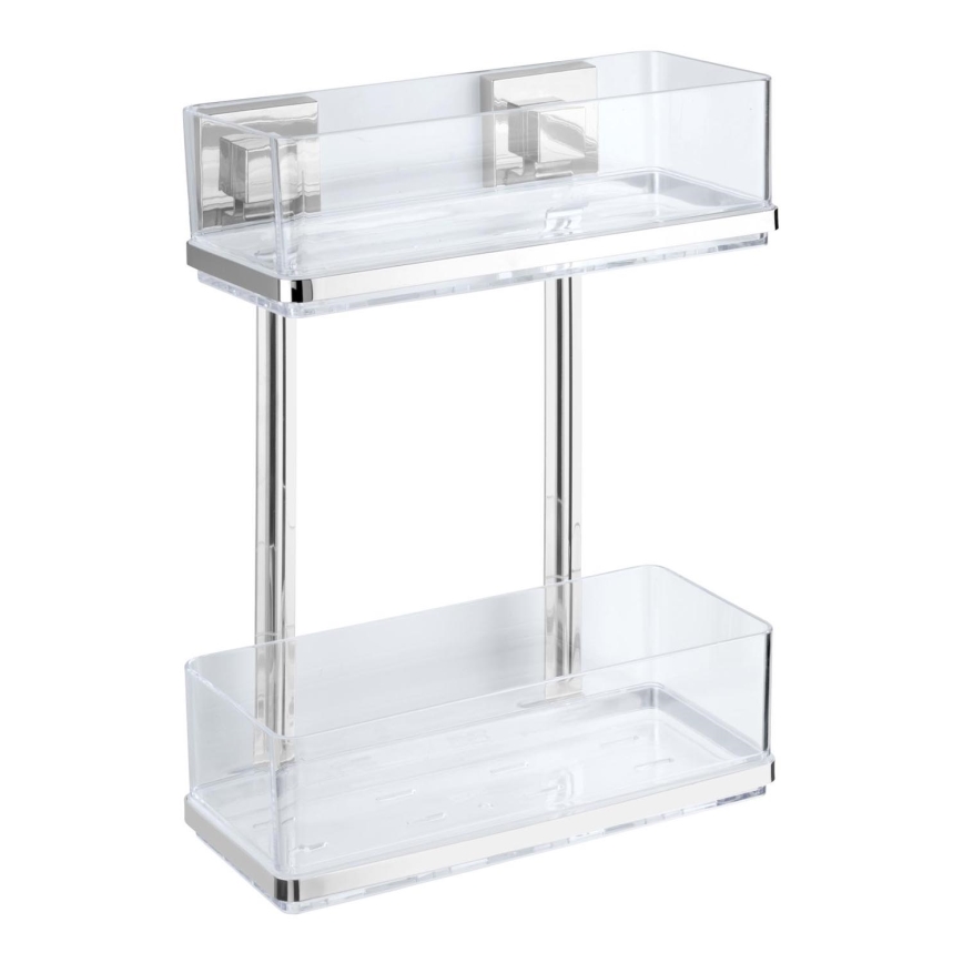 WENKO 22691100-Hylde VACUUM-LOC QUADRO ED 25,5x32,5 cm sølv/blank krom/gennemsigtig