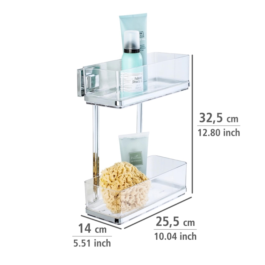 WENKO 22691100-Hylde VACUUM-LOC QUADRO ED 25,5x32,5 cm sølv/blank krom/gennemsigtig