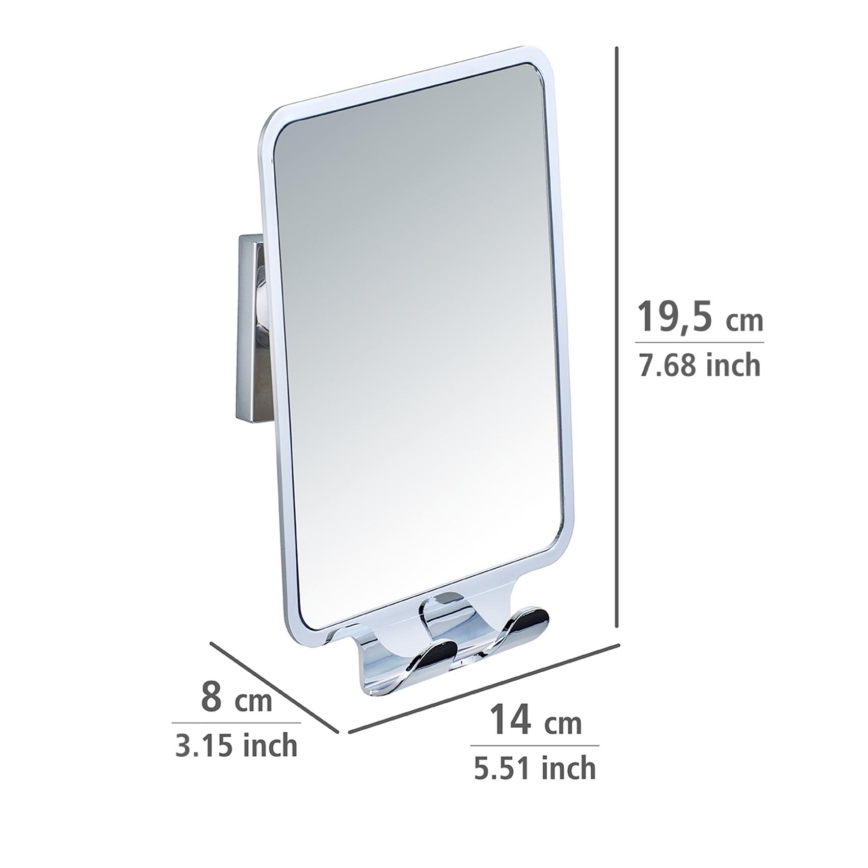 WENKO 22693100 - Kosmetikspejl VACUUM-LOC QUADRO ED 14x19,5 cm blank krom