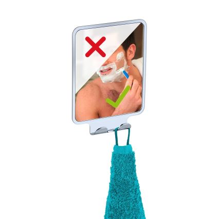 WENKO 22693100 - Kosmetikspejl VACUUM-LOC QUADRO ED 14x19,5 cm blank krom