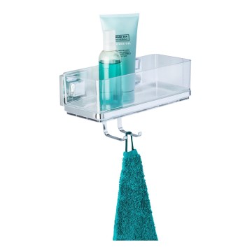 WENKO 22694100-Hylde VACUUM-LOC QUADRO ED 25,5x15 cm sølv/højglans krom/klar