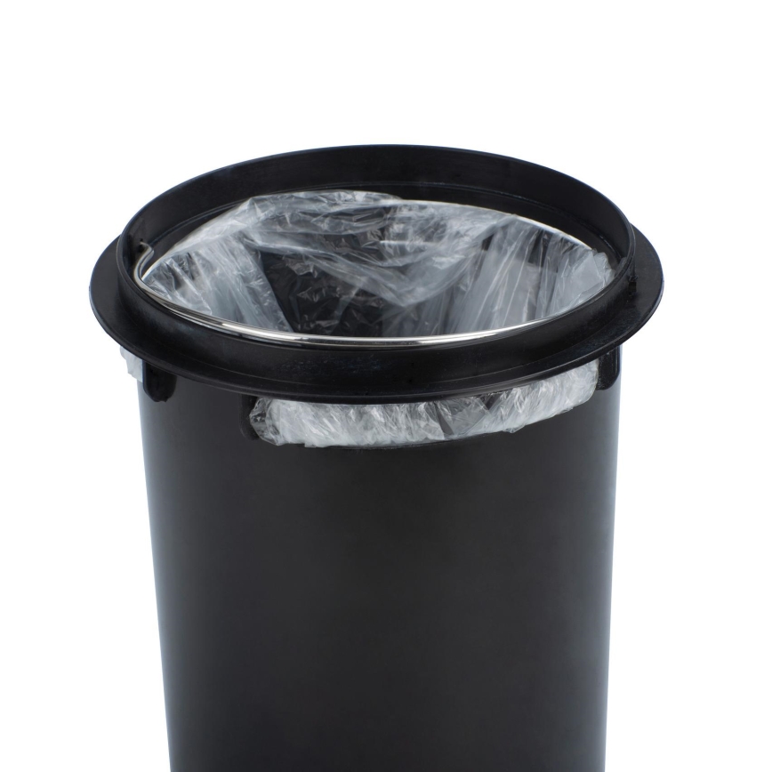 WENKO 22702100 - Affaldsspand LEMAN 17x25 cm rustfrit stål/satin/sort