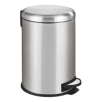 WENKO 22704100 - Affaldsspand LEMAN 30,5x44 cm rustfrit stål/satin/sort