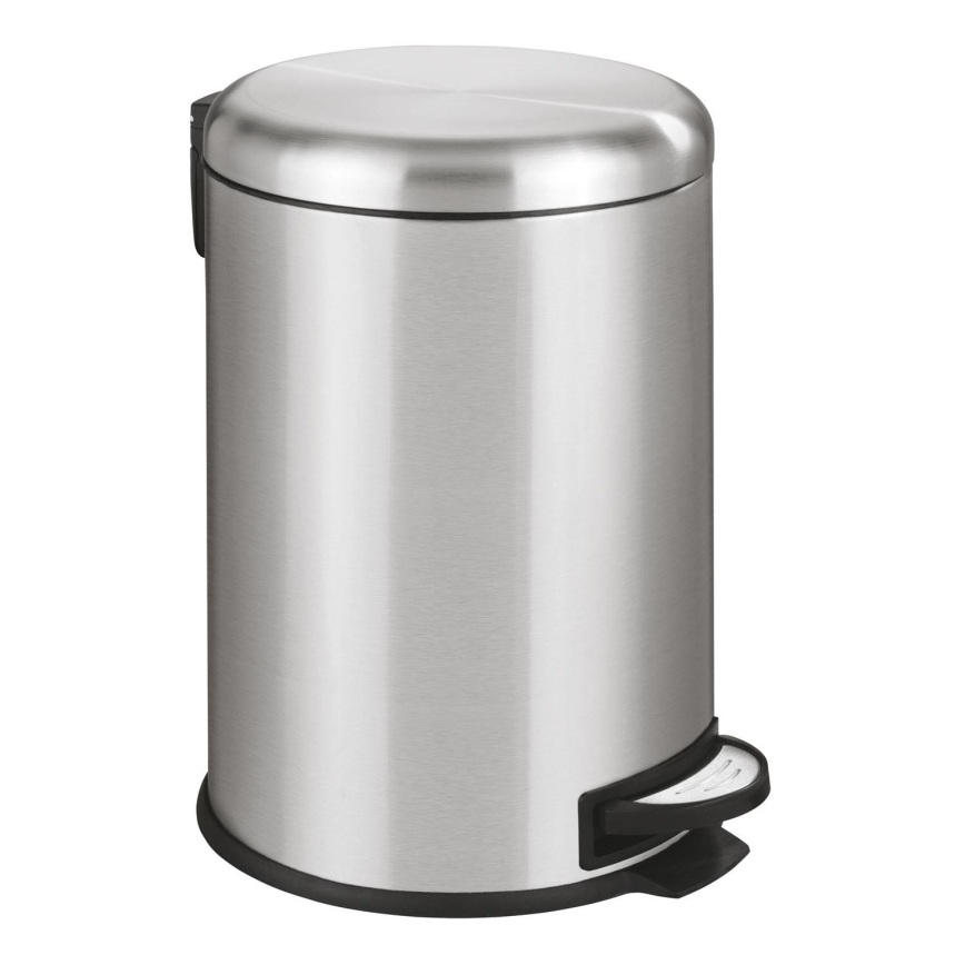 WENKO 22704100 - Affaldsspand LEMAN 30,5x44 cm rustfrit stål/satin/sort