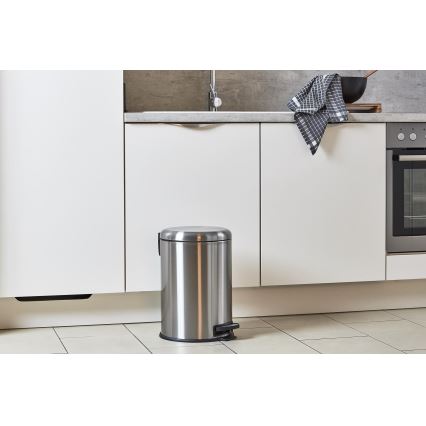 WENKO 22704100 - Affaldsspand LEMAN 30,5x44 cm rustfrit stål/satin/sort