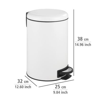 WENKO 22707100 - Affaldsspand LEMAN 25x38 cm hvid/sort
