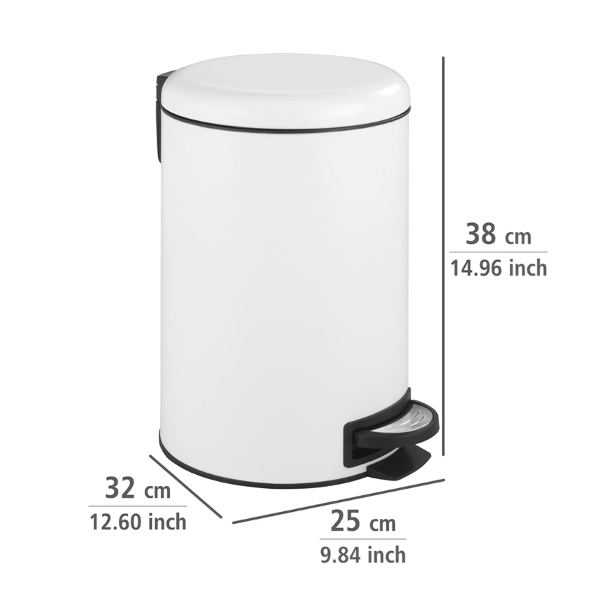 WENKO 22707100 - Affaldsspand LEMAN 25x38 cm hvid/sort