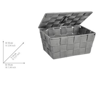 WENKO 22793100 - Kurv ADRIA 19x14 cm grå