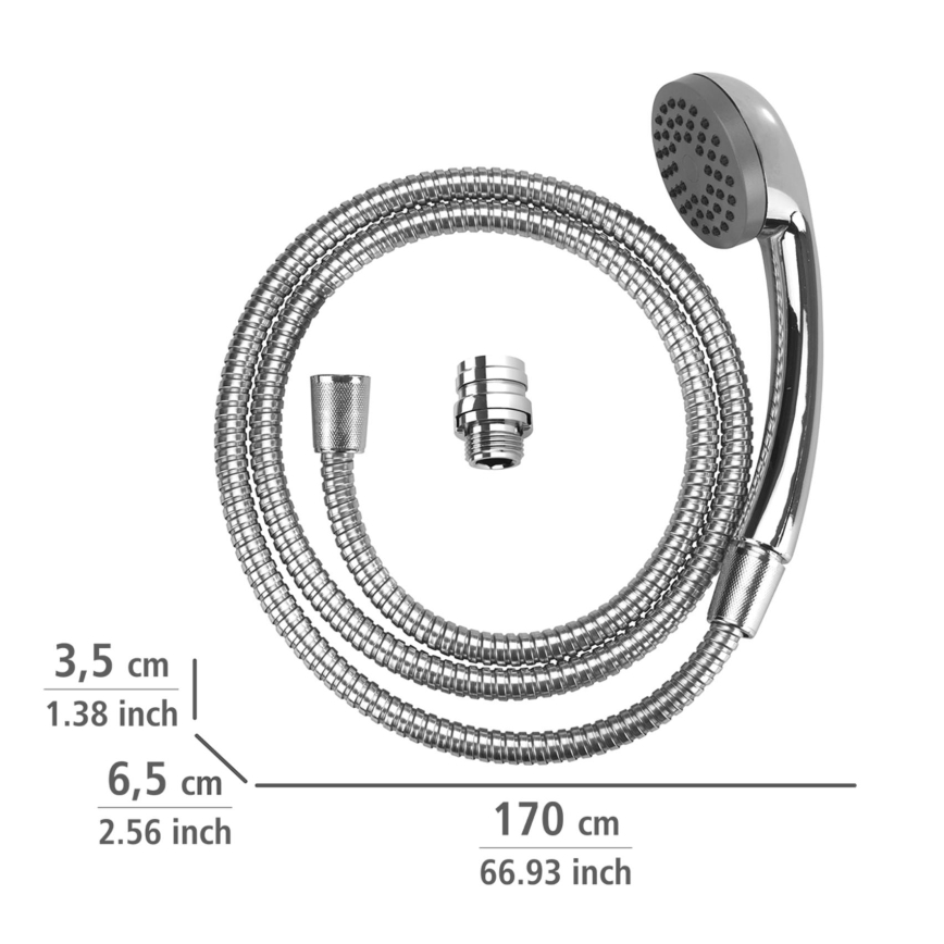 WENKO 22866100 - Bruser UNIVERSAL 170x6,5 cm blank krom/sølv/grå