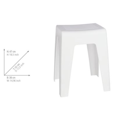 WENKO 22943100 - KUMBA skammel 38x47 cm hvid