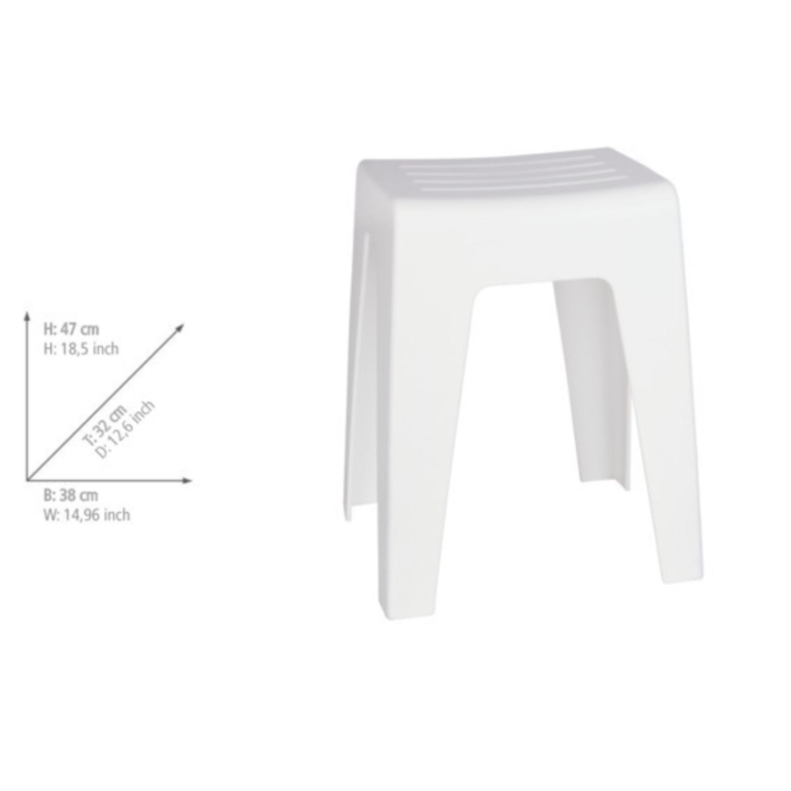 WENKO 22943100 - KUMBA skammel 38x47 cm hvid