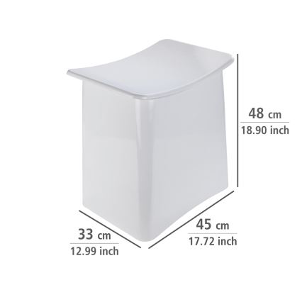WENKO 22949100 - Skammel WING 45x48 cm hvid/sort