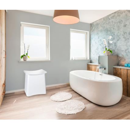 WENKO 22949100 - Skammel WING 45x48 cm hvid/sort