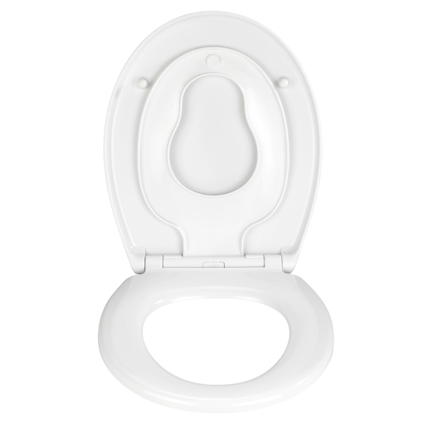 WENKO 22973100-WC-sæde DELOS 44,5x37,5 cm hvid/sølv