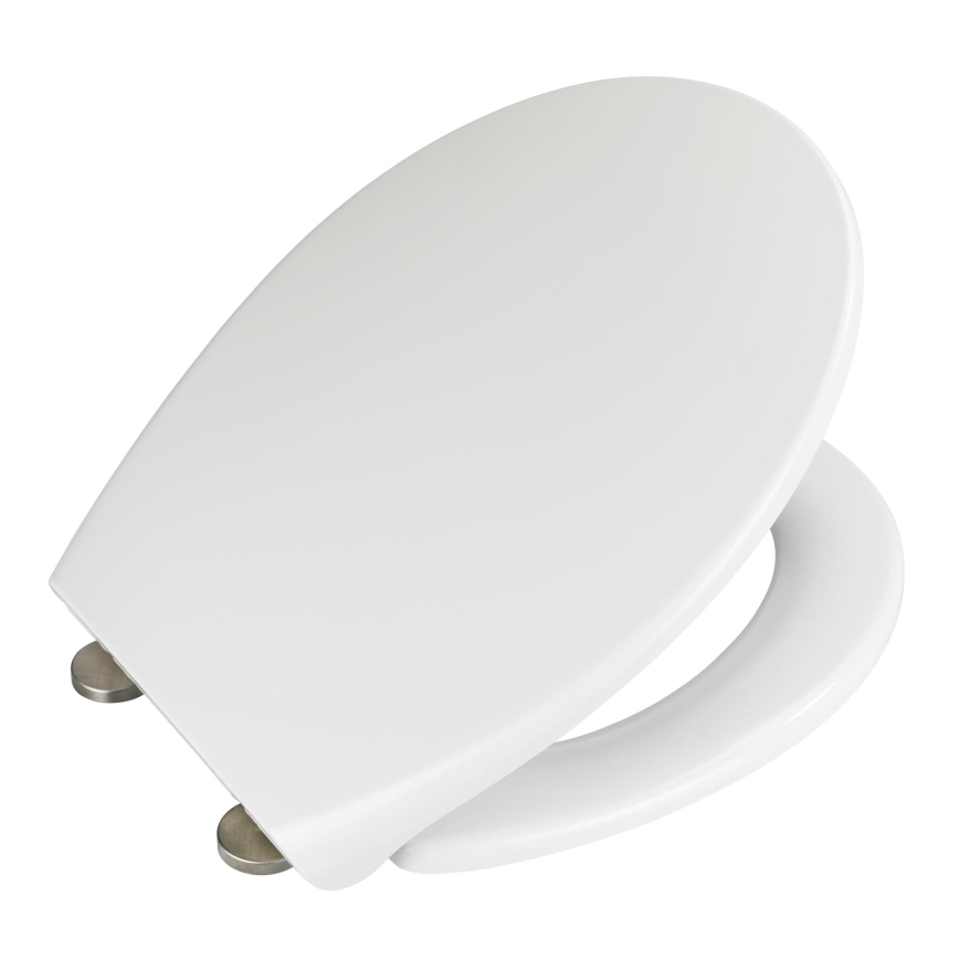 WENKO 22973100-WC-sæde DELOS 44,5x37,5 cm hvid/sølv