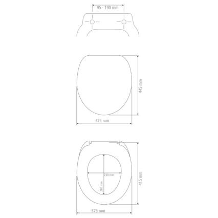WENKO 22973100-WC-sæde DELOS 44,5x37,5 cm hvid/sølv