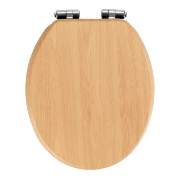WENKO 22979100-WC-sæde NATURLIG BØG 35,5x42,5 cm brun/sølv
