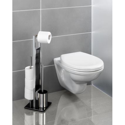 WENKO 22983100 - WC-børste RIVALTA 18x70 cm rustfrit stål/sølv/sort