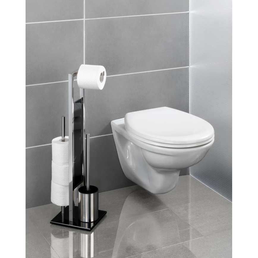 WENKO 22983100 - WC-børste RIVALTA 18x70 cm rustfrit stål/sølv/sort