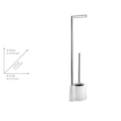 WENKO 22989100 - WC-børste AVOLA 13x70 cm rustfrit stål/hvid/sølv