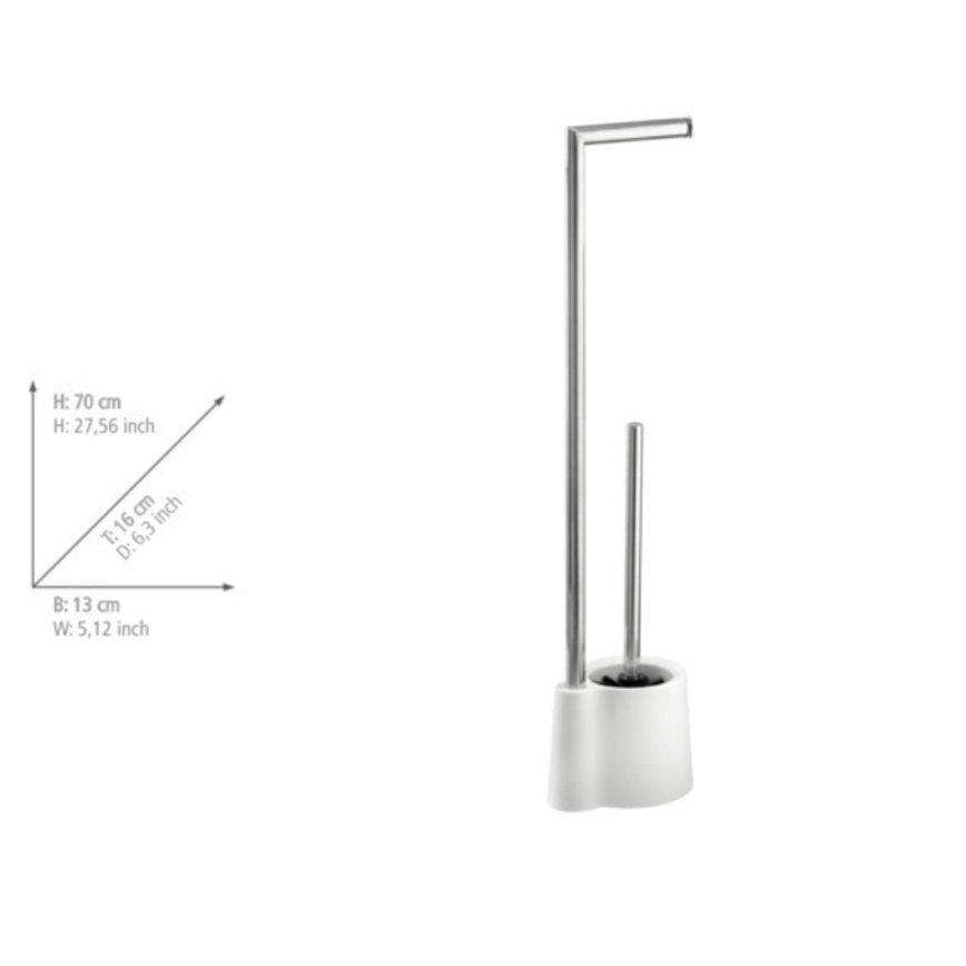 WENKO 22989100 - WC-børste AVOLA 13x70 cm rustfrit stål/hvid/sølv