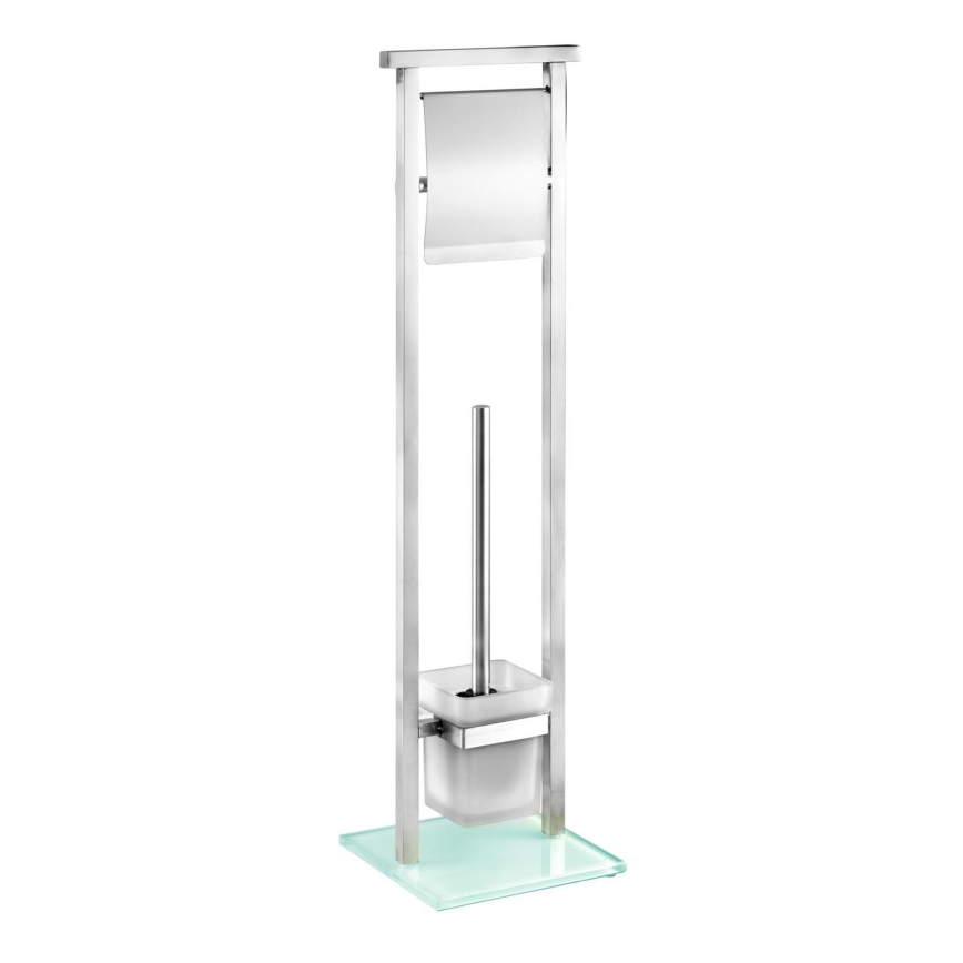 WENKO 22992100 - WC-børste DEBAR 18x73 cm rustfrit stål/satin/hvid