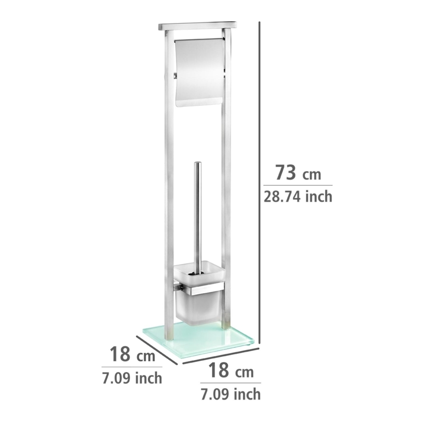 WENKO 22992100 - WC-børste DEBAR 18x73 cm rustfrit stål/satin/hvid