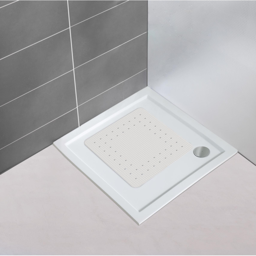 WENKO 23135100-Brusemåtte MIRASOL 54x54 cm hvid