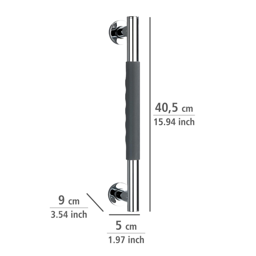 WENKO 23284100 - SECURA håndgreb 40,5 x 9 cm rustfrit stål/antracit/blank krom
